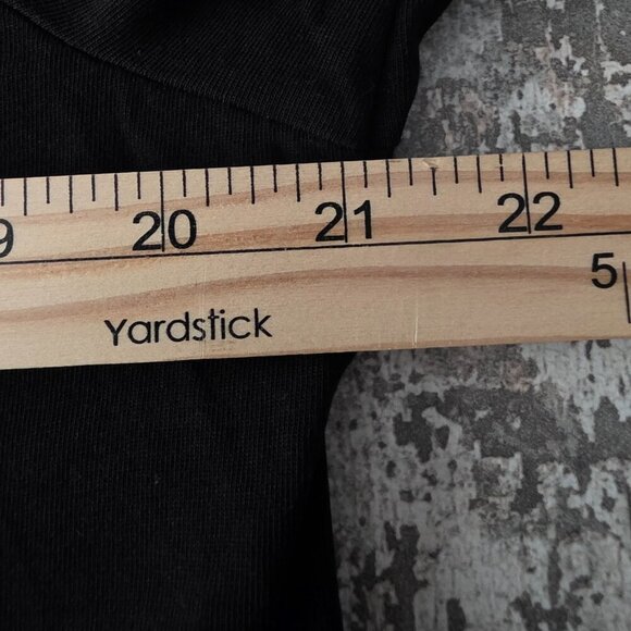 Pure Jill Black Asymmetrical 3/4 Sleeve Boat Neck Top with Side Slit. Sz Large - Picture 6 of 7